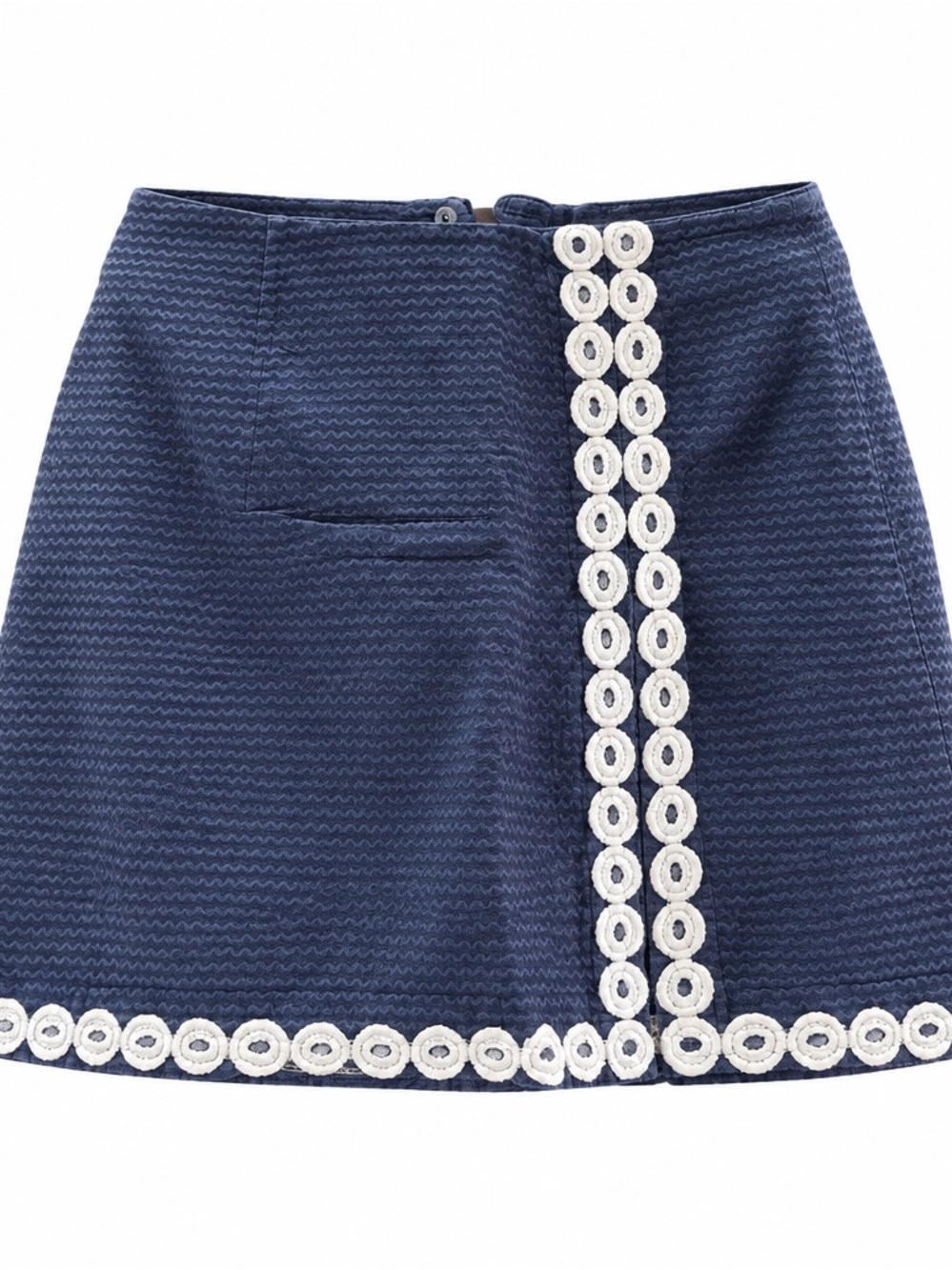 Lilly Pulitzer Navy Skort with White Crochet Circles